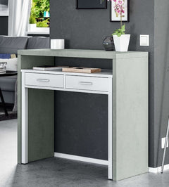 Turin Artic Concrete Grey And White Desk/Dressing Table or Console Table