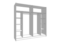 Valentina Grey 220cm Sliding Wardrobe with Mirror