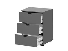 Valentina Grey 3 Drawer Bedside Table