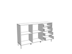 Vilamoura Artisan Oak Effect And Black Sideboard