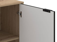 Vilamoura Artisan Oak Effect And Black Small Sideboard