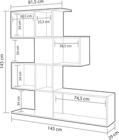 Zaga Oxide Dark Brown and Artic White Bookcase