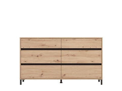 Zavaro Oak Effect Wide Chest Of Drawers