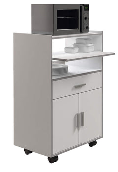 Zidan White and Grey Kitchen Trolley