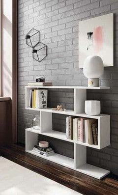 Zing Short White Gloss Bookcase