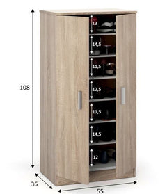 Zuldy Oak Effect Shoe Cabinet