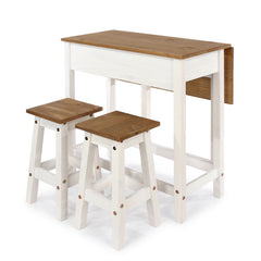 Breakfast Drop Leaf Table & 2 Stools Set