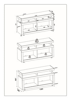 Flat Screen Tv Unit, Oak Effect & Grey