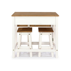 Breakfast Drop Leaf Table & 2 Stools Set