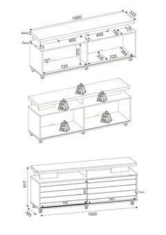 Widescreen Tv Unit, Grey