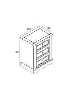 3 Drawer Pine Cabinet