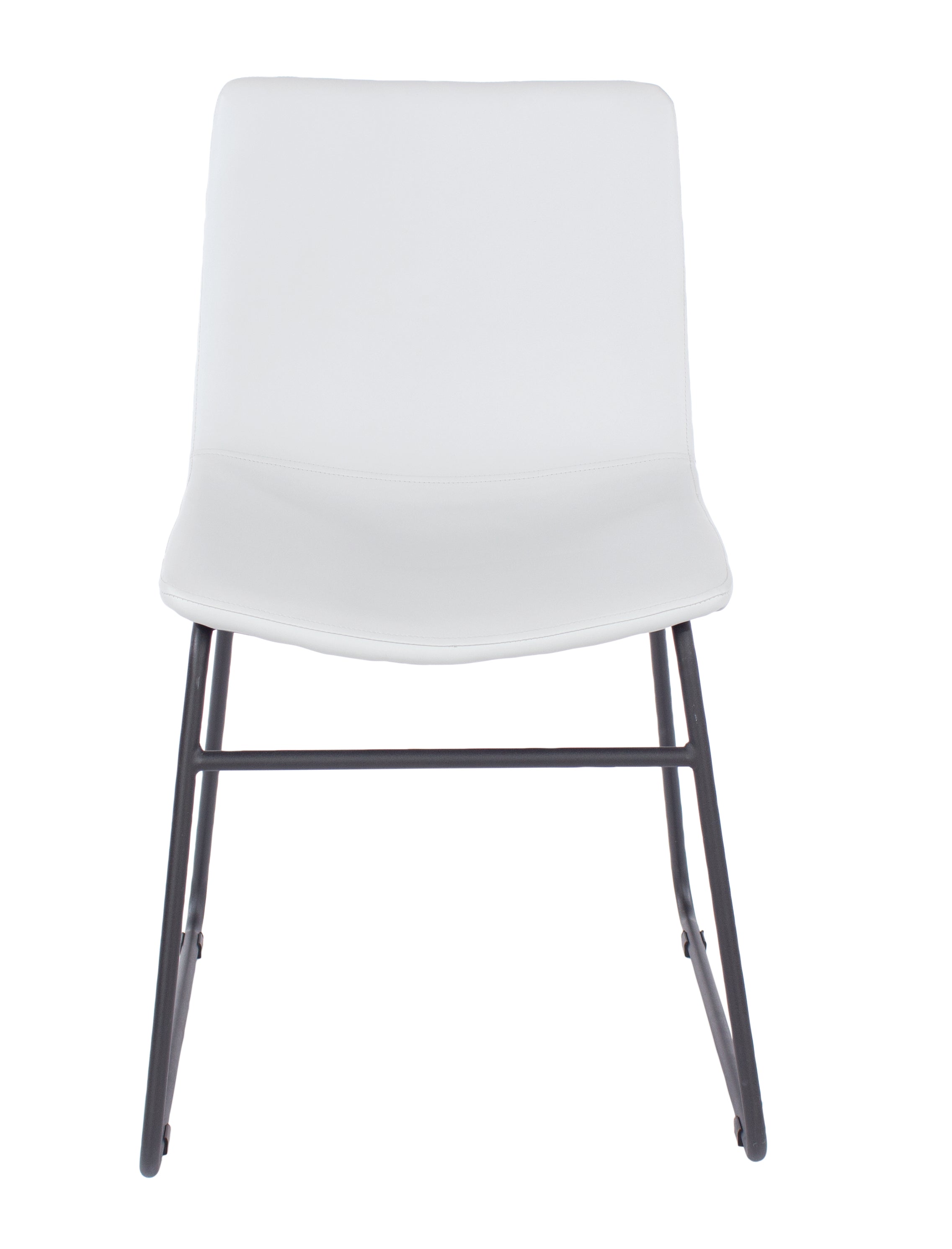Grey Pu Upholstered Dining Chairs With Black Metal Legs (Pair)