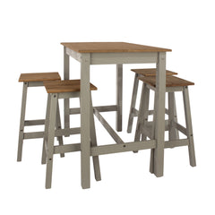 Linea Breakfast Table & 4 High Stool Set