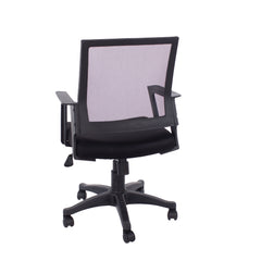 Home Office Chair In Black Mesh Back & Black Fabric Seat & Black Base