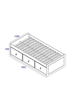 Wooden Cabin 3ft Single Base, Grey Wax Day Bed