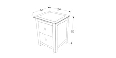 2 Drawer Bedside Cabinet