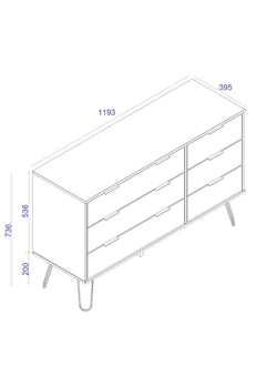 3+3 Drawer Wide Chest Of Drawers