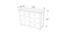 3+3 Drawer Wide Chest