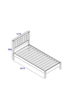 Corona Wooden 3ft Single Bed Frame Slatted Low End Bedstead