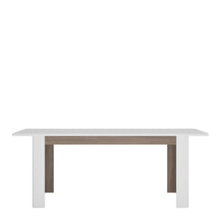 Chelsea Extending Dining Table  in White with Oak Trim