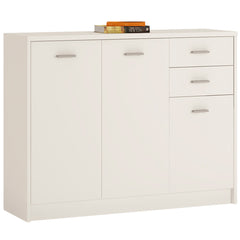 4 You 3 Door 2 Drawer Wide cupboard in Pearl White