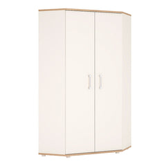 4Kids Corner Wardrobe in Light Oak and white High Gloss (opalino handles)