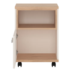 4Kids 1 Door Desk Mobile in Light Oak and white High Gloss (opalino handles)