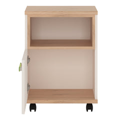 4Kids 1 Door Desk Mobile in Light Oak and white High Gloss (lemon handles)