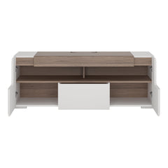 Toronto 140 cm wide TV Cabinet In White and Oak