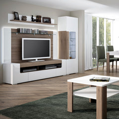 Toronto 190 cm wide TV Cabinet In White and Oak