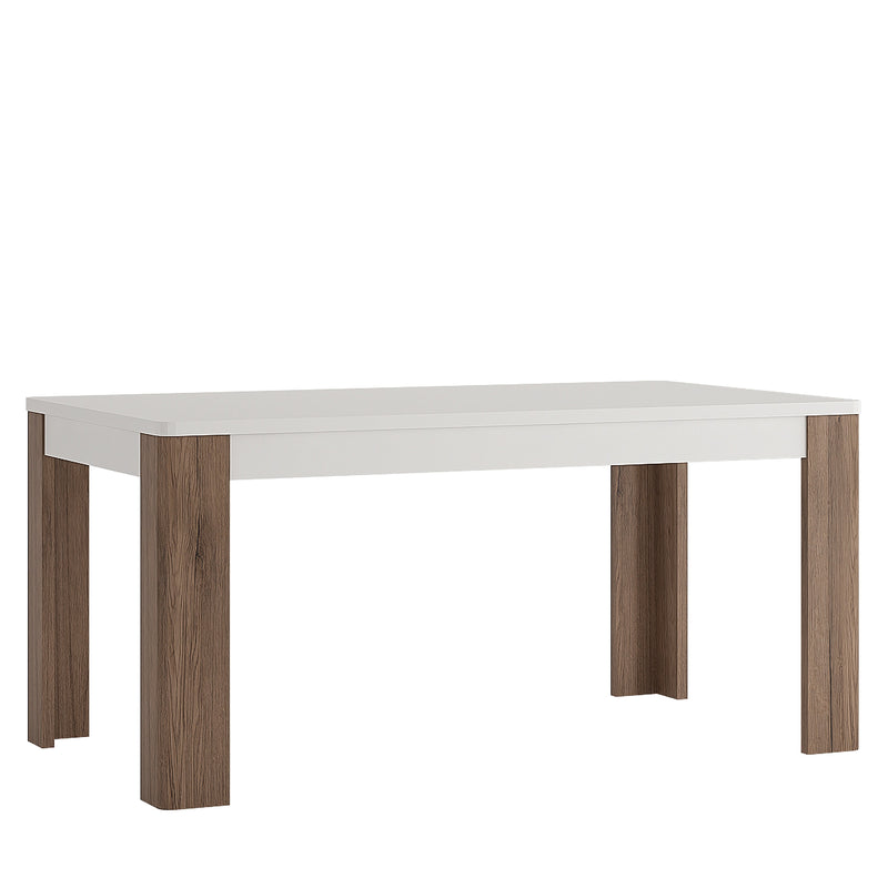 Toronto 160 cm Dining Table In White and Oak