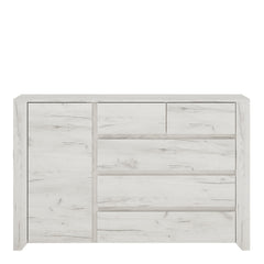 Angel 1 Door 2+3 drawer Chest in White Craft Oak