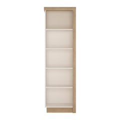 Lyon Bookcase (LH) in Riviera Oak/White High Gloss