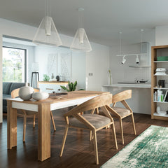 Lyon Bookcase (LH) in Riviera Oak/White High Gloss