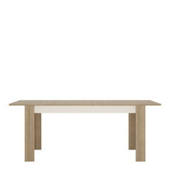 Lyon Large extending dining table 160/200 cm in Riviera Oak/White High Gloss