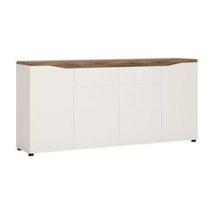 Toledo 4 door 2 drawer sideboard in White and Oak