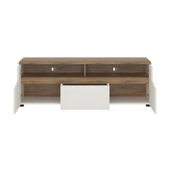 Toledo 2 door 1 drawer TV unit in White and Oak