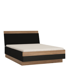 Monaco 140 cm Double Bed Frame in Oak Wood and Black