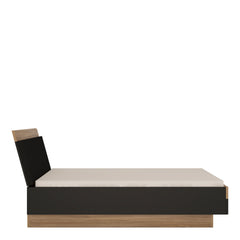 Monaco 140 cm Double Bed Frame in Oak Wood and Black