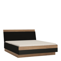 Monaco 160 cm King Size Bed Frame in Oak Wood and Black