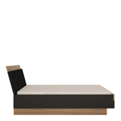 Monaco 160 cm King Size Bed Frame in Oak Wood and Black