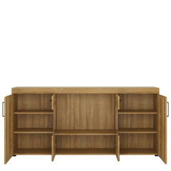 Cortina 4 door wide glazed sideboard in Grandson Oak