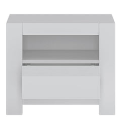 Novi 1 Drawer Bedside Table in Alpine White