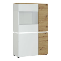 Luci 4 door low display cabinet  (including LED lighting) in White and Oak