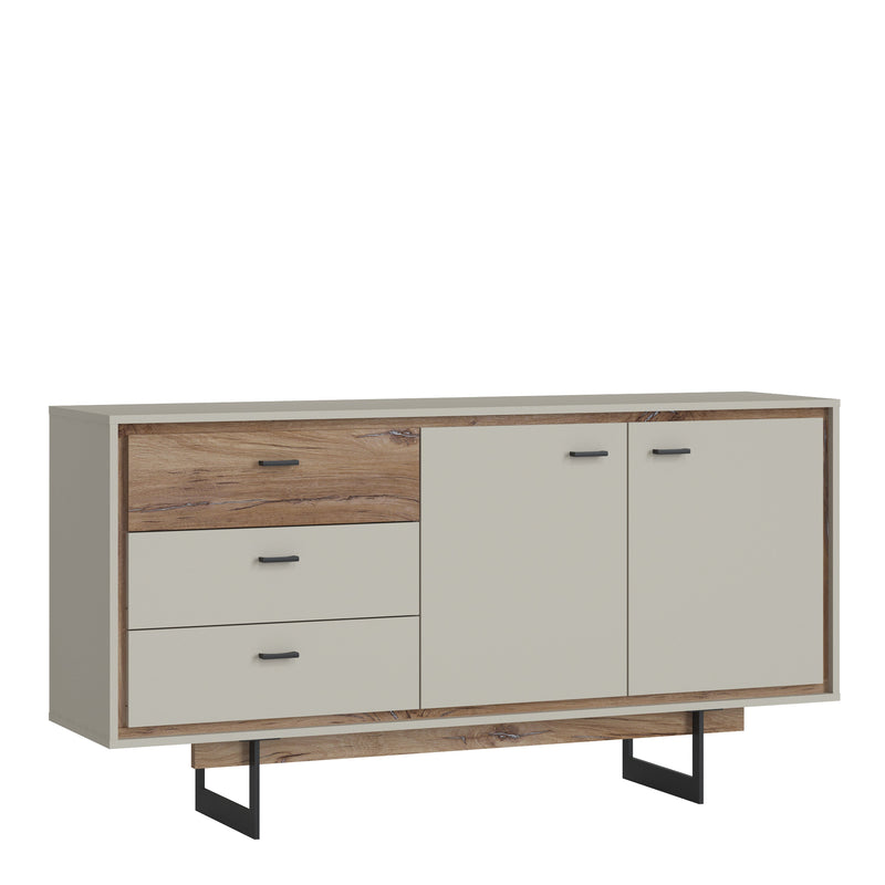 Rivero 2 Door 3 Drawer Sideboard  in Grey and Oak