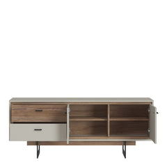 Rivero 2 Door 2 Drawer TV Unit in Grey and Oak