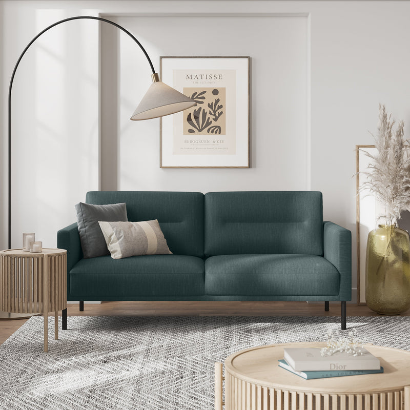 Larvik 2.5 Seater Sofa - Dark Green, Black Legs