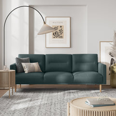 Larvik 3 Seater Sofa - Dark Green, Oak Legs