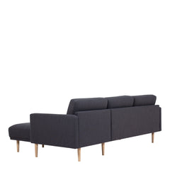 Larvik Chaiselongue Sofa (RH) - Anthracite, Oak Legs