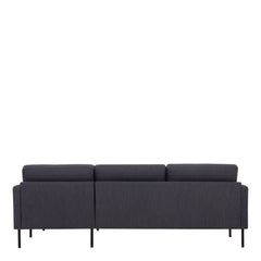 Larvik Chaiselongue Sofa (RH) - Anthracite , Black Legs